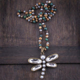 Collier bohème avec pendentif libellule - EMAKUJITIA