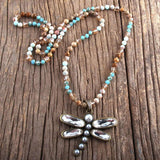 Collier bohème avec pendentif libellule - EMAKUJITIA