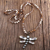 Collier bohème avec pendentif libellule - EMAKUJITIA
