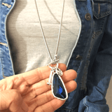 Collier chaîne long avec breloque en cristal pour femme - EMAKUJITIA