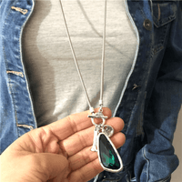 Collier chaîne long avec breloque en cristal pour femme - EMAKUJITIA