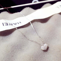Collier chaine pendentif motif cœur serti de cristaux de zircon - EMAKUJITIA