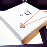 Collier chaine pendentif motif cœur serti de cristaux de zircon - EMAKUJITIA