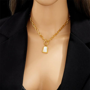 Collier chaîne pour femmes en acier inoxydable avec pendentif - EMAKUJITIA