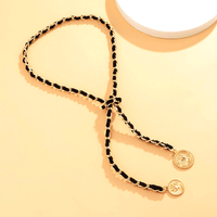 Collier corde long avec pendentif en forme de pièce - EMAKUJITIA