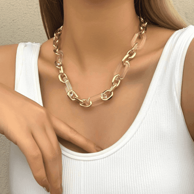 Collier cubain vintage en acrylique pour femmes - EMAKUJITIA