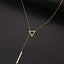 Collier double pendentif triangle ajouré et baguette