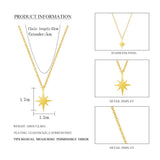 Collier en acier inoxydable pour femmes pendentif étoile plaqué - EMAKUJITIA