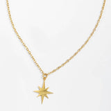 Collier en acier inoxydable pour femmes pendentif étoile plaqué - EMAKUJITIA