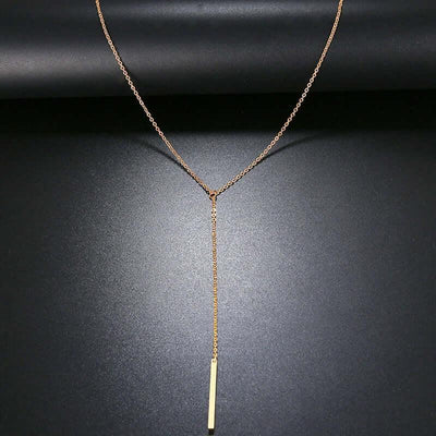 Collier en acier inoxydable pour femmes pendentif long - EMAKUJITIA