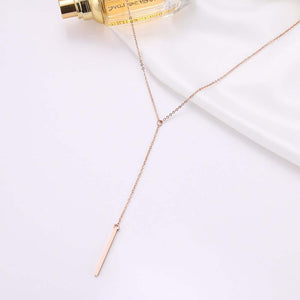 Collier en acier inoxydable pour femmes pendentif long - EMAKUJITIA