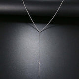 Collier en acier inoxydable pour femmes pendentif long - EMAKUJITIA