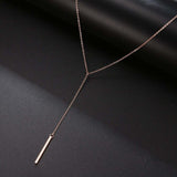 Collier en acier inoxydable pour femmes pendentif long - EMAKUJITIA
