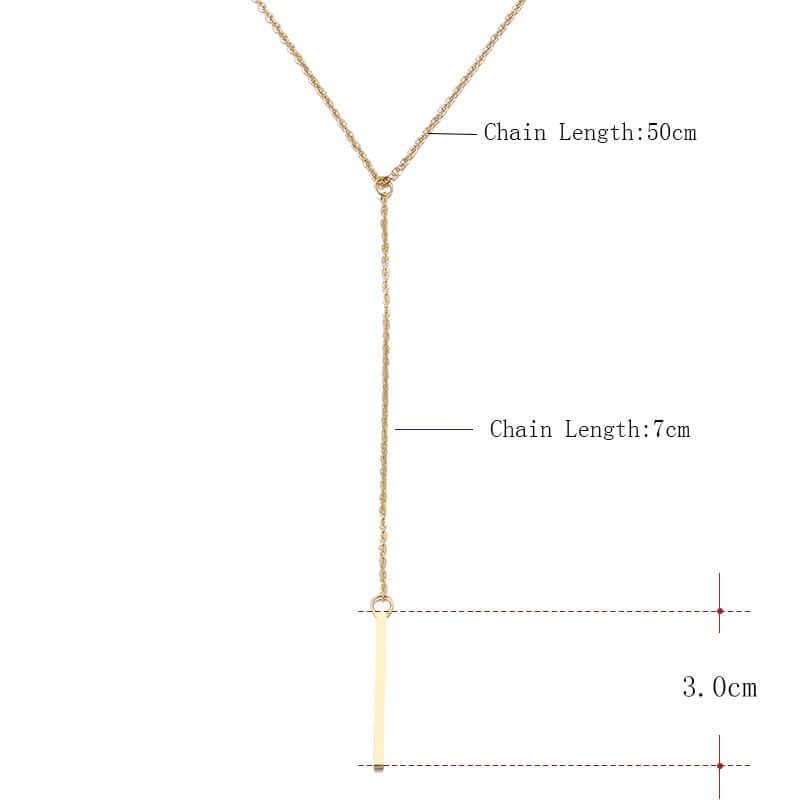 Collier en acier inoxydable pour femmes pendentif long - EMAKUJITIA