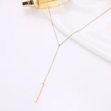 Collier en acier inoxydable pour femmes pendentif long - EMAKUJITIA