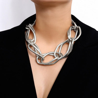 Collier en chaîne grosse maille en acier inoxydable - EMAKUJITIA