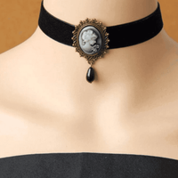 Collier gothique avec pendentif en dentelle vintage - EMAKUJITIA
