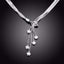 Collier long couleur argent pour femmes pendentifs cœurs