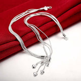 Collier long en argent pour femmes pendentifs cœurs - EMAKUJITIA