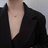 Collier minimaliste en acier avec pendentif boule - EMAKUJITIA