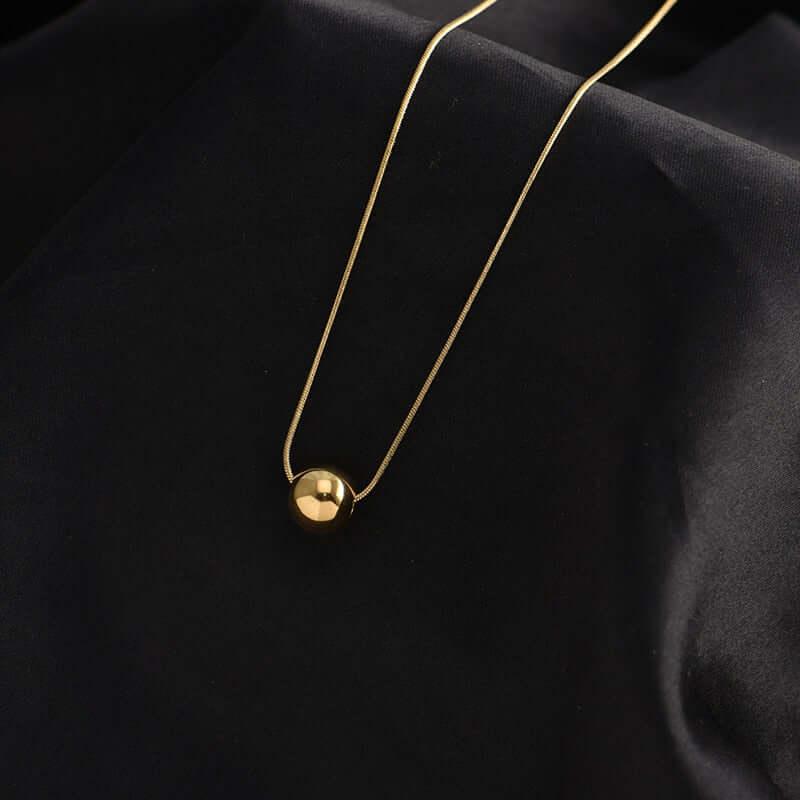 Collier minimaliste en acier avec pendentif boule - EMAKUJITIA