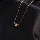 Collier minimaliste en acier avec pendentif boule - EMAKUJITIA