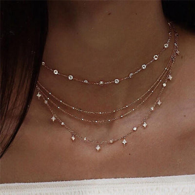 Collier multi rang avec de perles en zircon cubique - EMAKUJITIA