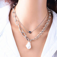 Collier multichaîne ras du cou avec perles pour femmes - EMAKUJITIA