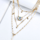 Collier multicouche Boho vintage couleur or pour femmes - EMAKUJITIA