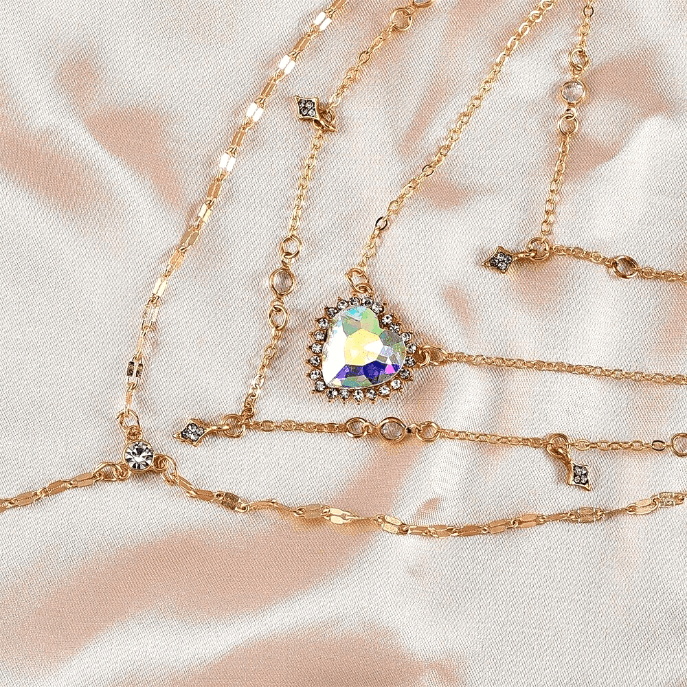 Collier multicouche Boho vintage couleur or pour femmes - EMAKUJITIA