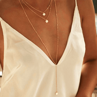 Collier multicouche minimaliste avec pendentif en forme de pièces à la mode pour femmes - EMAKUJITIA