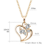 Collier pendentif forme de cœur en cristal de zircon pour femmes - EMAKUJITIA