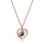 Collier  pendentif motif cœur projection