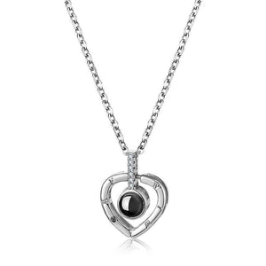 Collier pendentif motif cœur projection - EMAKUJITIA