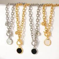 Collier pour femme avec chaîne épaisse et pendentif ronds en acrylique - EMAKUJITIA