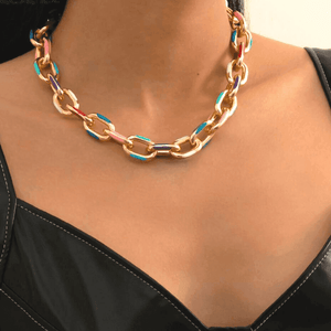 Collier punk épais en aluminium pour femmes - EMAKUJITIA