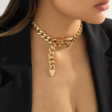 Collier ras du cou en chaîne épaisse en métal - EMAKUJITIA