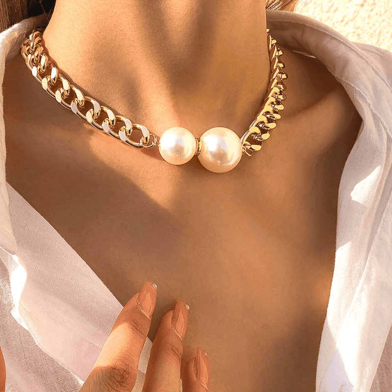Collier ras du cou vintage épais en chaîne pour femmes - EMAKUJITIA