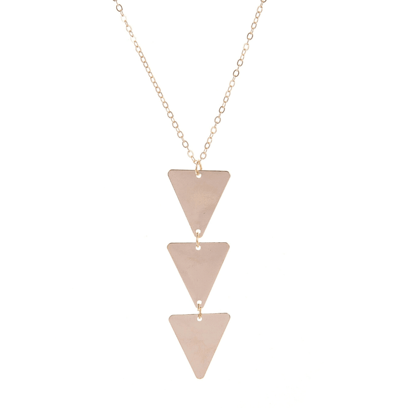 Collier sautoir avec pendentif triangle en métal pour femmes - EMAKUJITIA
