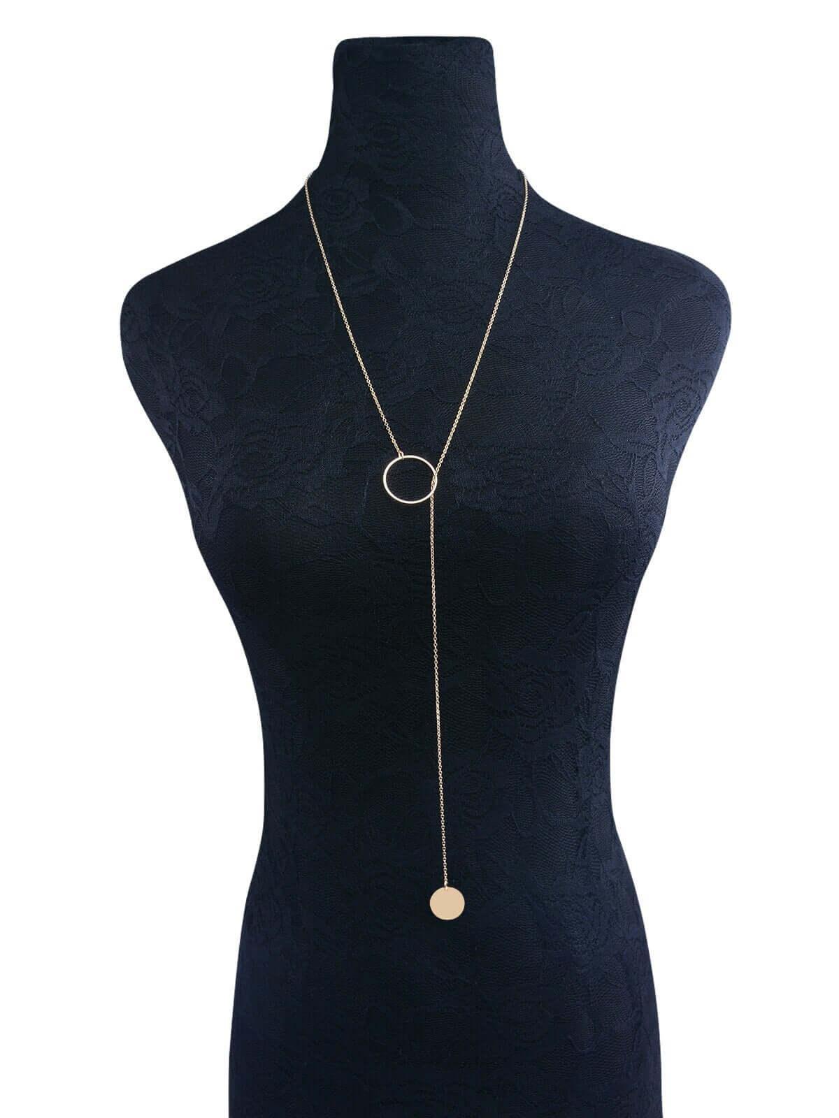 Collier strass fin long avec pendentif pour femmes - EMAKUJITIA