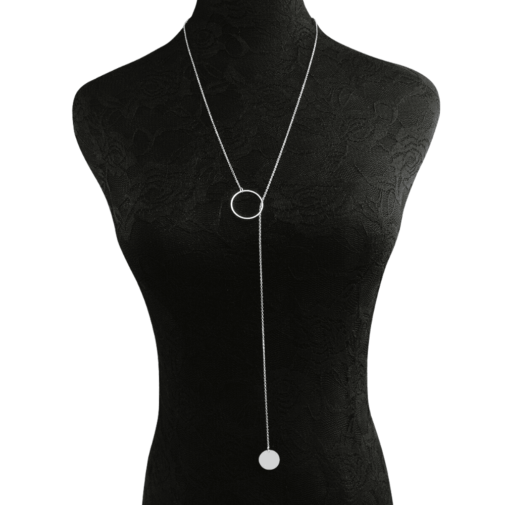 Collier strass fin long avec pendentif pour femmes - EMAKUJITIA