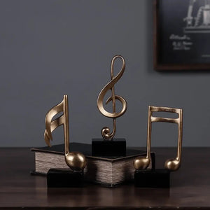 Decoración de resina con notas musicales