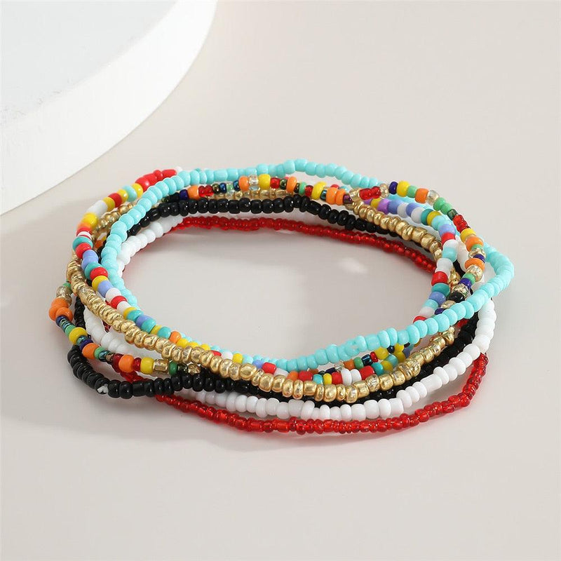Ensemble de bijoux de cheville perles multicolores - EMAKUJITIA