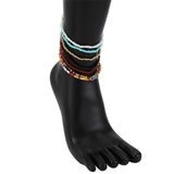 Ensemble de bijoux de cheville perles multicolores - EMAKUJITIA