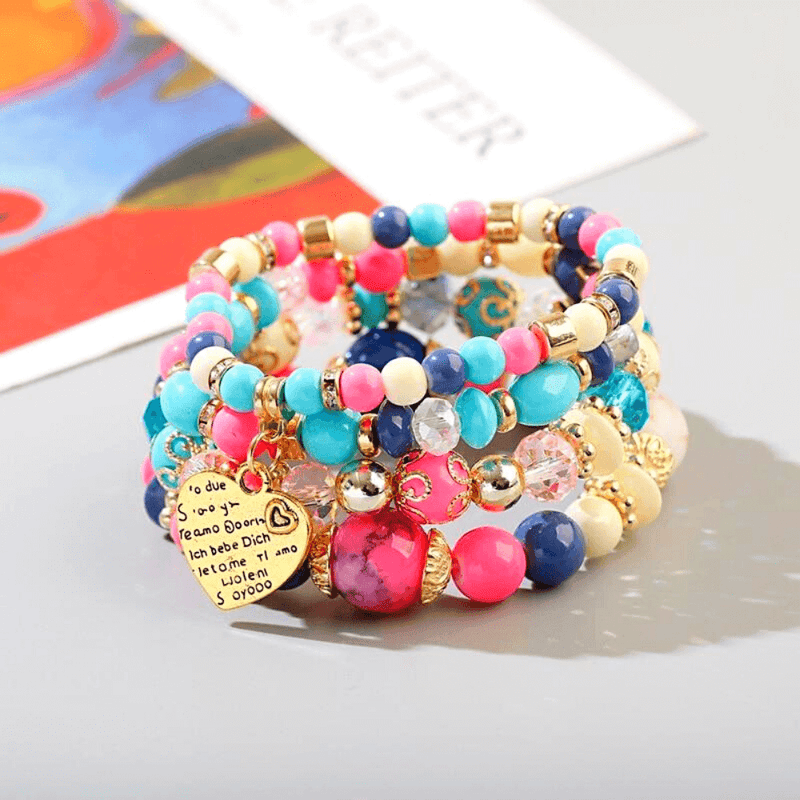 Ensemble de bracelets en perles acryliques style boho - EMAKUJITIA