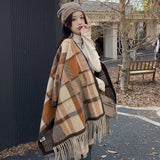 Écharpe Châle Femme Hiver à Franges Polyester Style Ethnique Retro