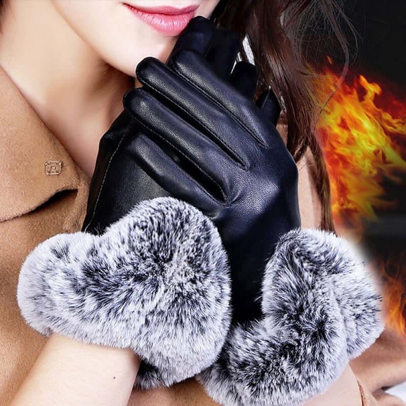 Gants de neige imperméables en cuir PU pour femmes - EMAKUJITIA