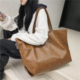 Sac fourre-tout surdimensionné en cuir PU souple pour femmes - EMAKUJITIA