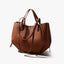 Grand Sac Bandoulière Femme en Cuir Véritable Marron Bohème Chic