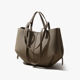 Grand Sac à Bandoulière Femme en Cuir Véritable Marron Chic
